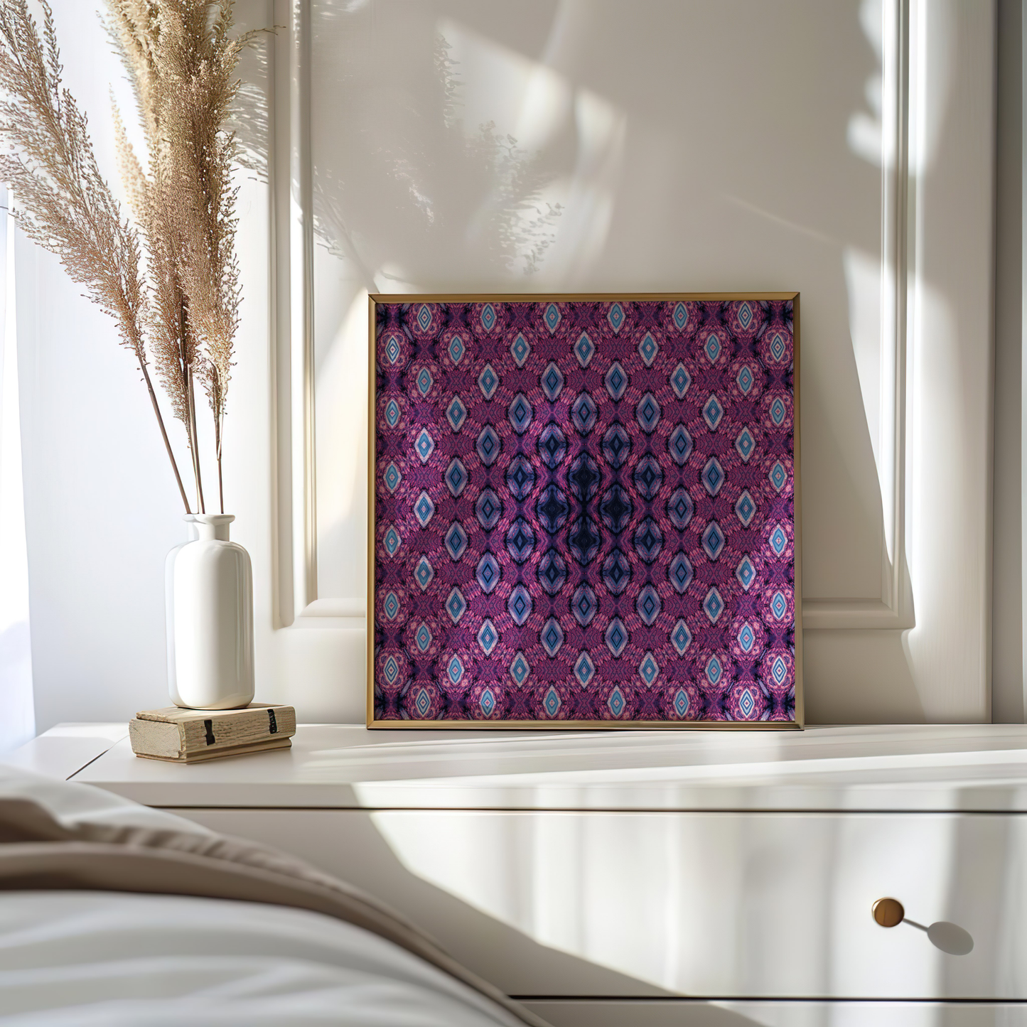 Purple and Teal Diamond Abstract Art – Modern Wall Decor - Wall Art - Digital Print