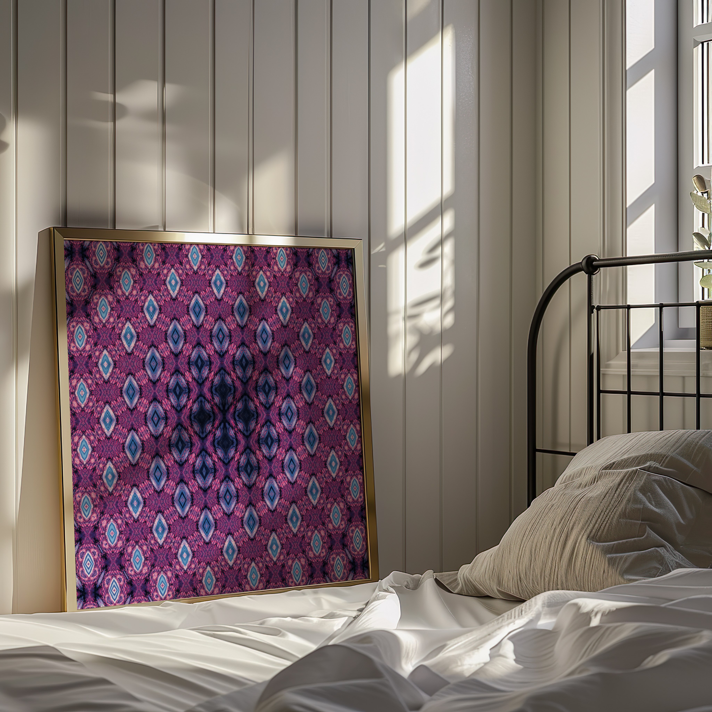 Purple and Teal Diamond Abstract Art – Modern Wall Decor - Wall Art - Digital Print
