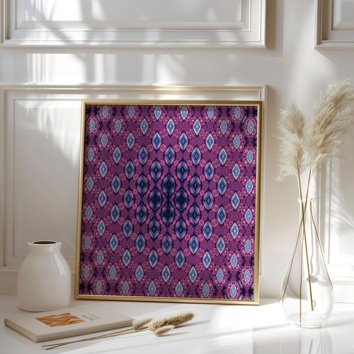 Purple and Teal Diamond Abstract Art – Modern Wall Decor - Wall Art - Digital Print