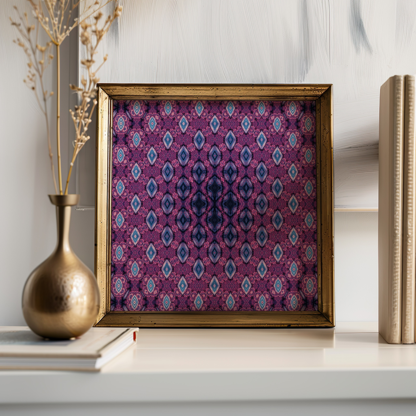 Purple and Teal Diamond Abstract Art – Modern Wall Decor - Wall Art - Digital Print