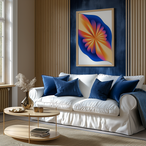 orange blue gradient poster