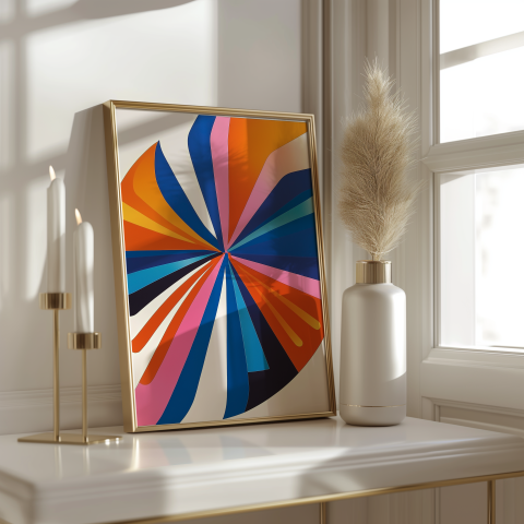 energy burst poster with graphical elements