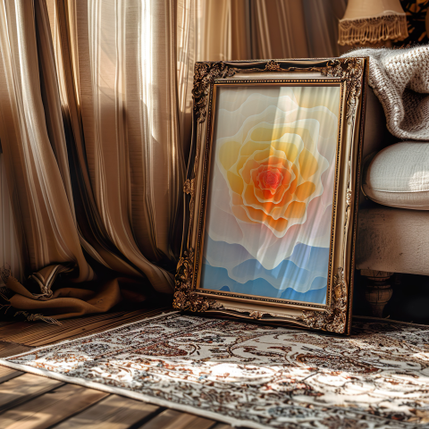 geometric bloom wall art
