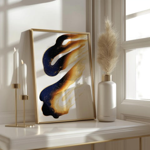 gold stellar liquid art