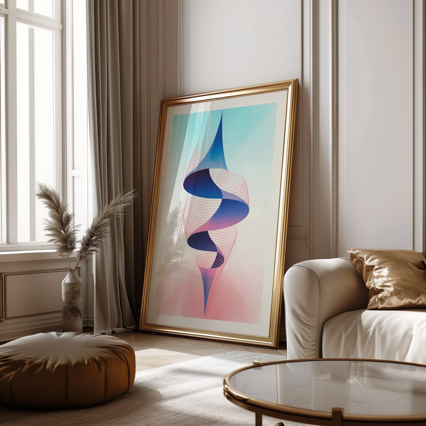 pastel gradient spiral helix poster
