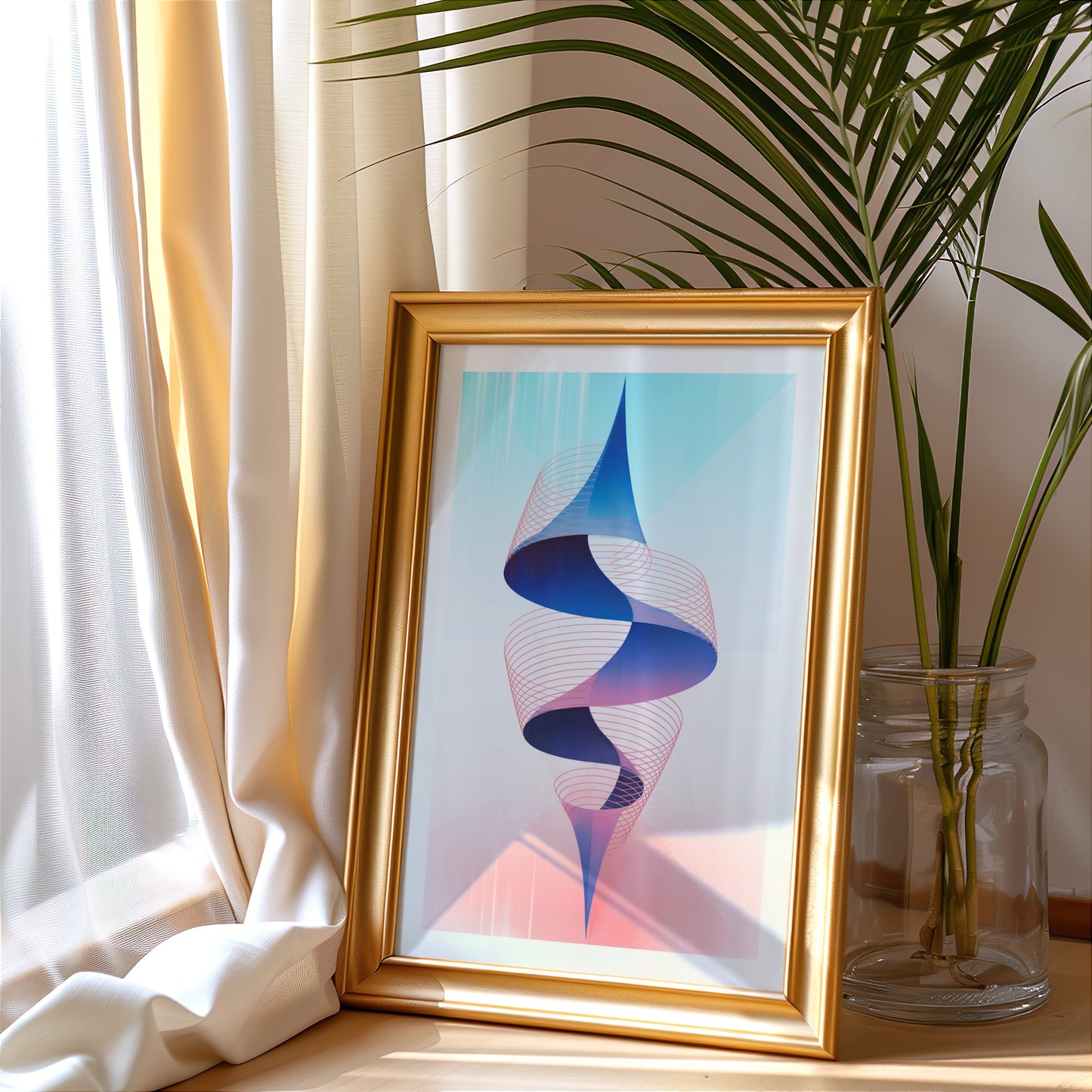 pastel spiral helix poster