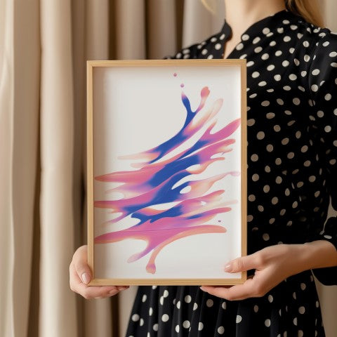 pink and blue poster