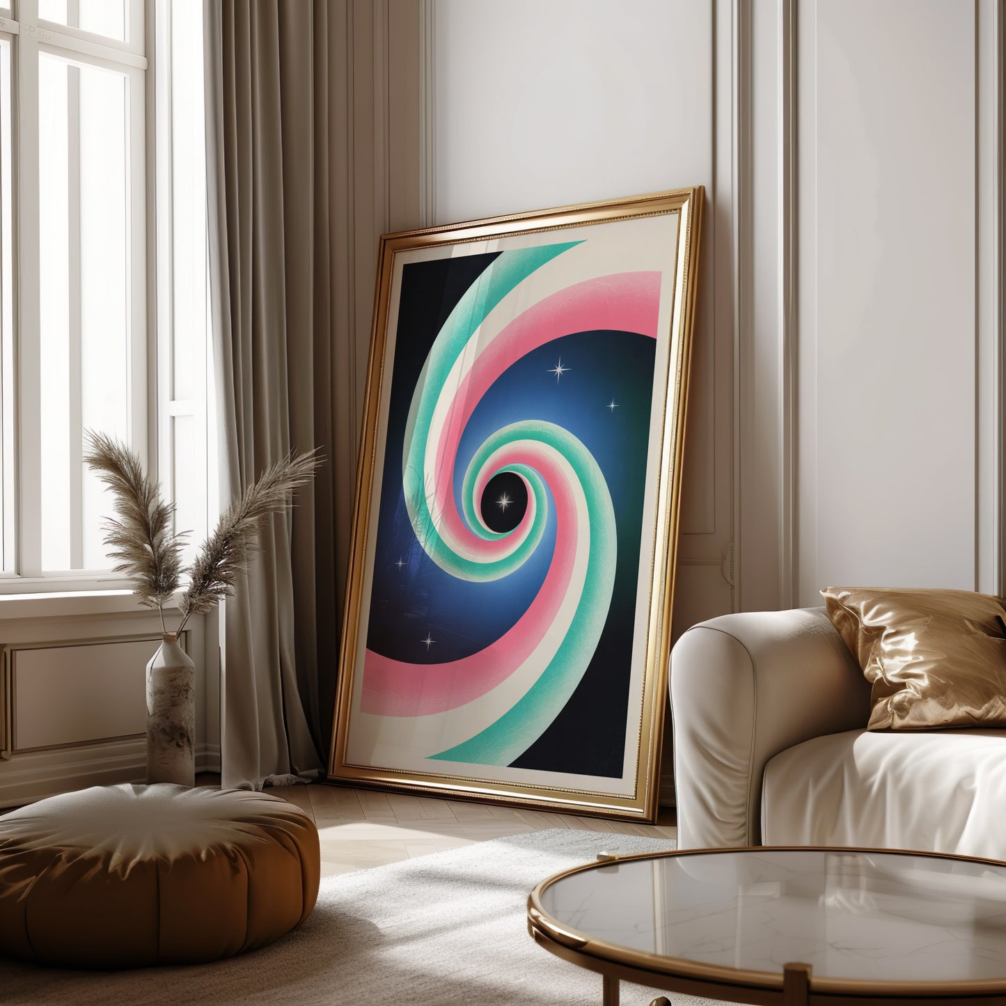 pink and mint poster