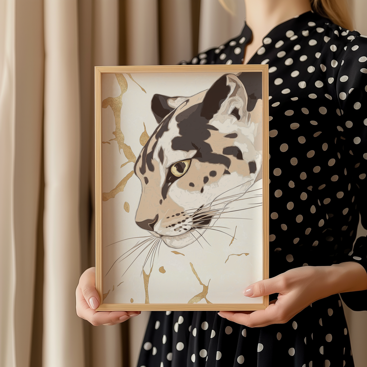 Leopard Minimalist Poster – Sleek Wildlife Wall Art