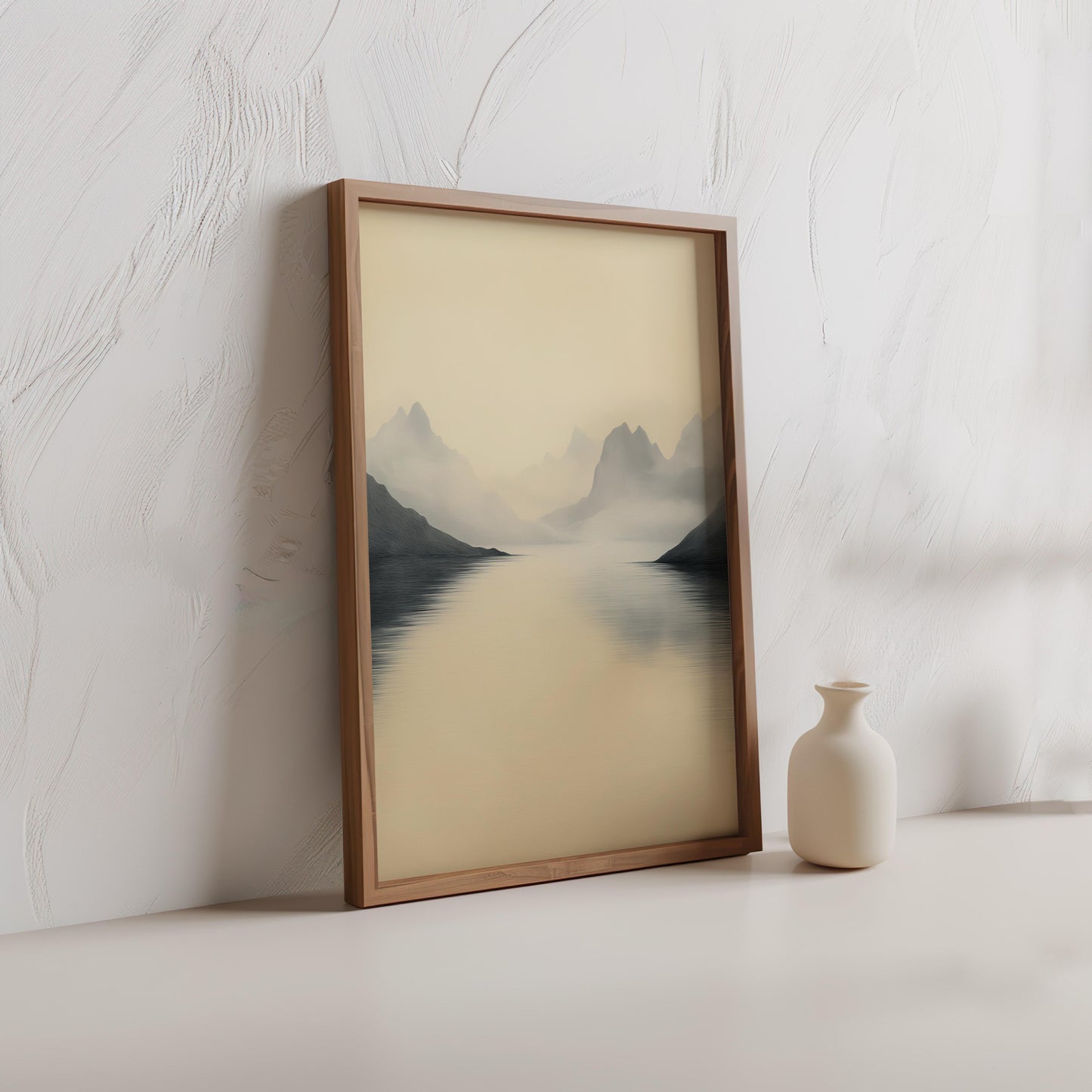 Distant Mountains with Golden Reflections Poster - Landscape Wall Art
