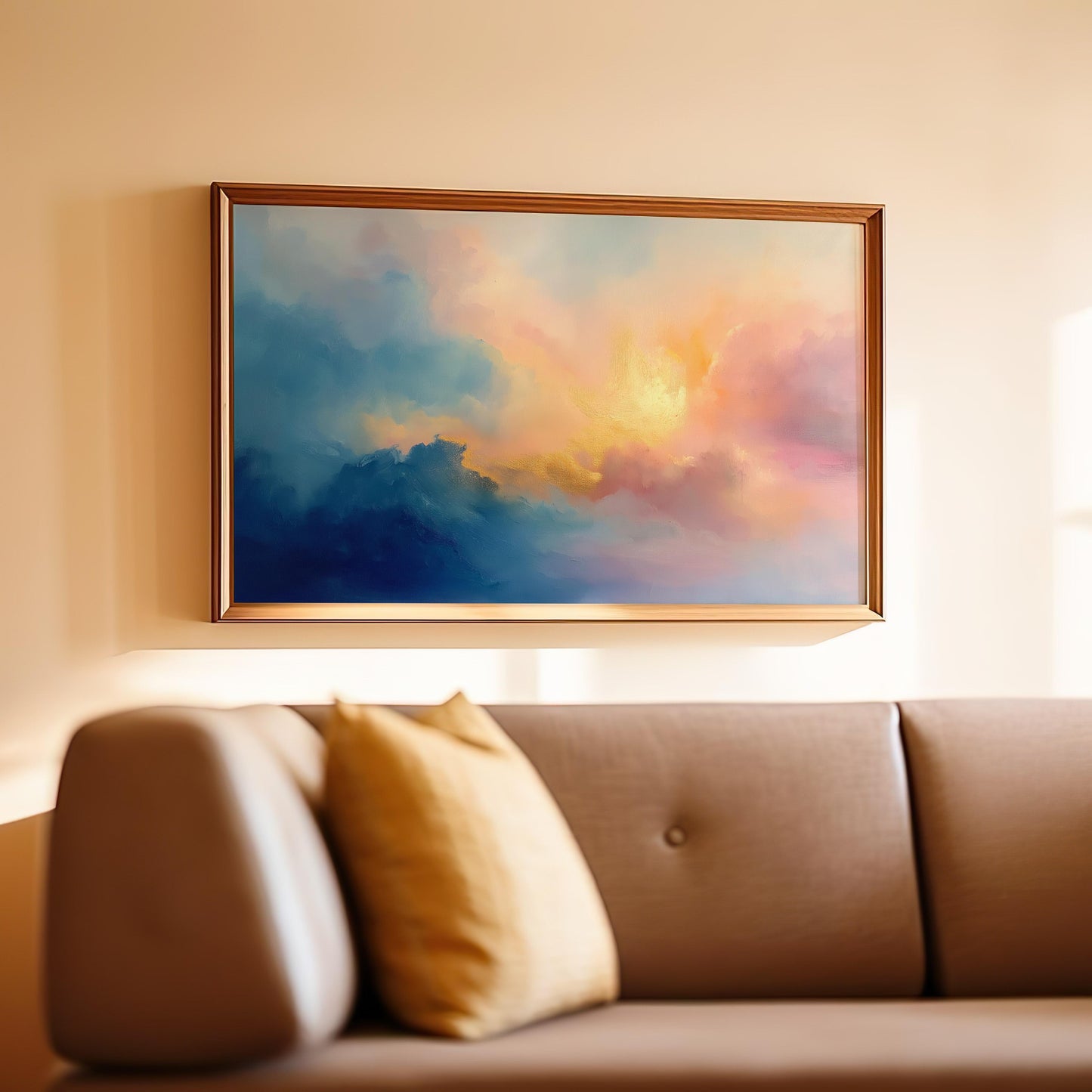 Dreamy Sunset in Pastel Clouds Poster - Sky Wall Art - Pastel Art