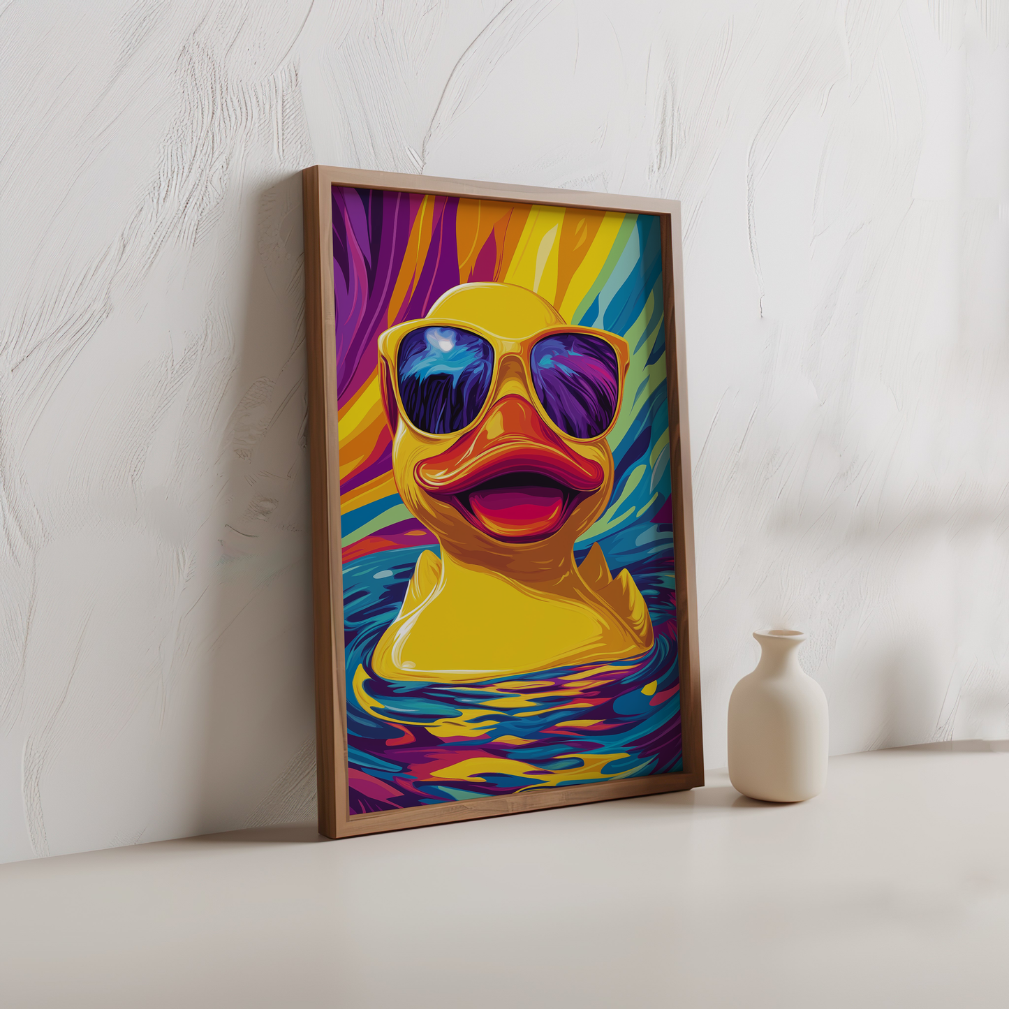 Rubber Duck Pop Art Poster – Vibrant & Playful Wall Decor