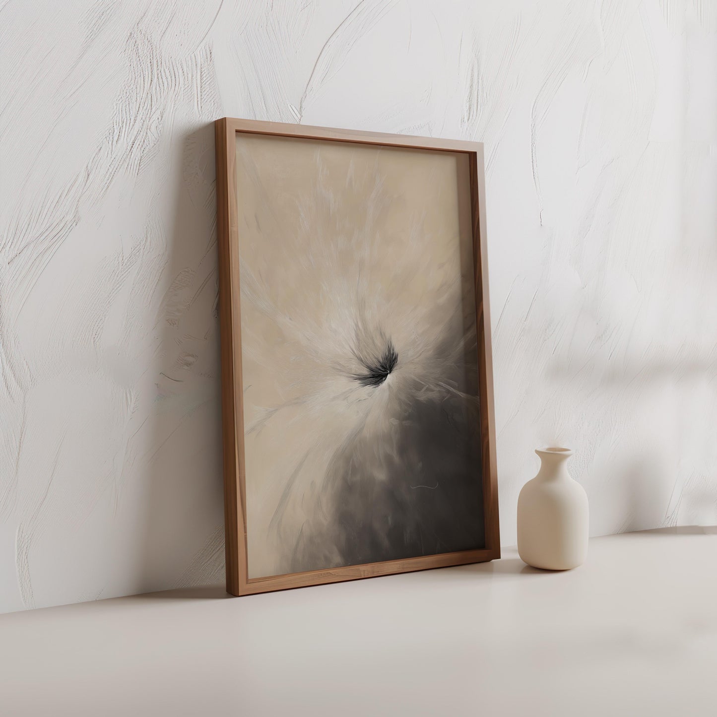 Abstract Golden Energy Swirl Poster with White Accents - Abstract Wall Art