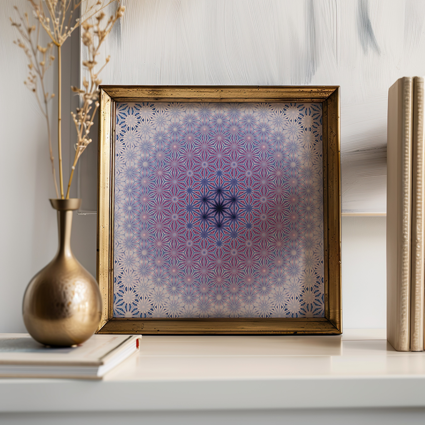 Premium Mandala Geometry Poster – Vibrant Purple and Blue Wall Art - Digital Print