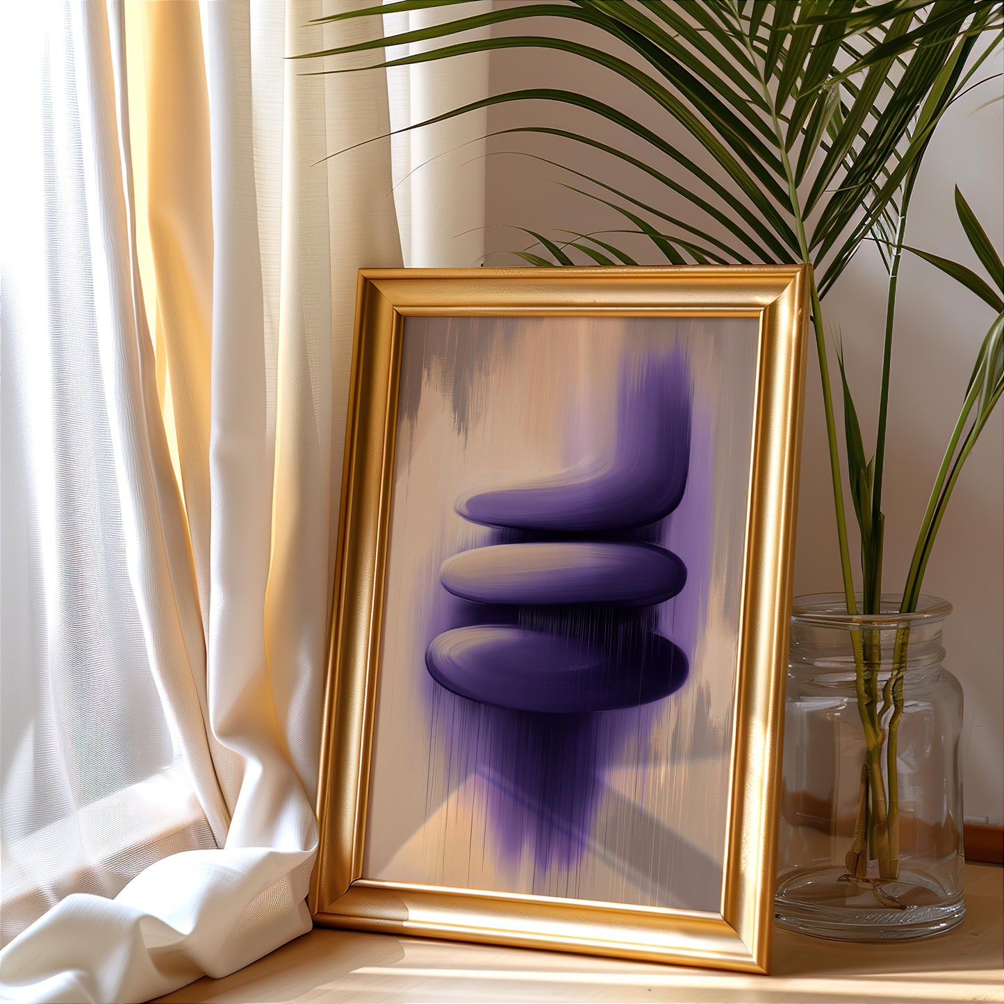 Premium Abstract Purple Print – Modern Minimalist Wall Art