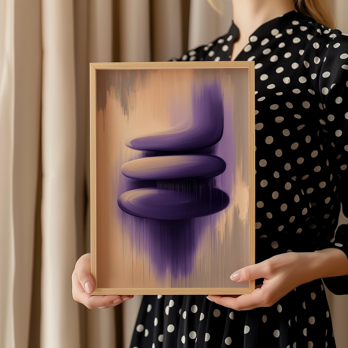 Premium Abstract Purple Print – Modern Minimalist Wall Art