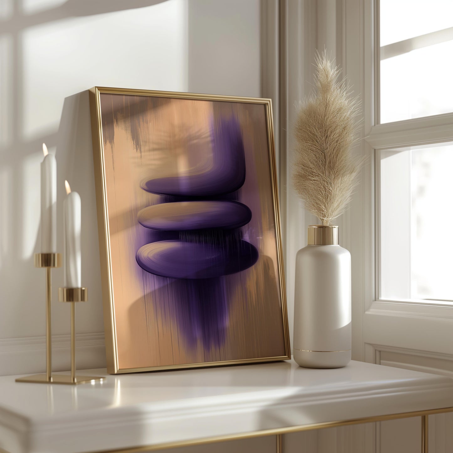 Premium Abstract Purple Print – Modern Minimalist Wall Art