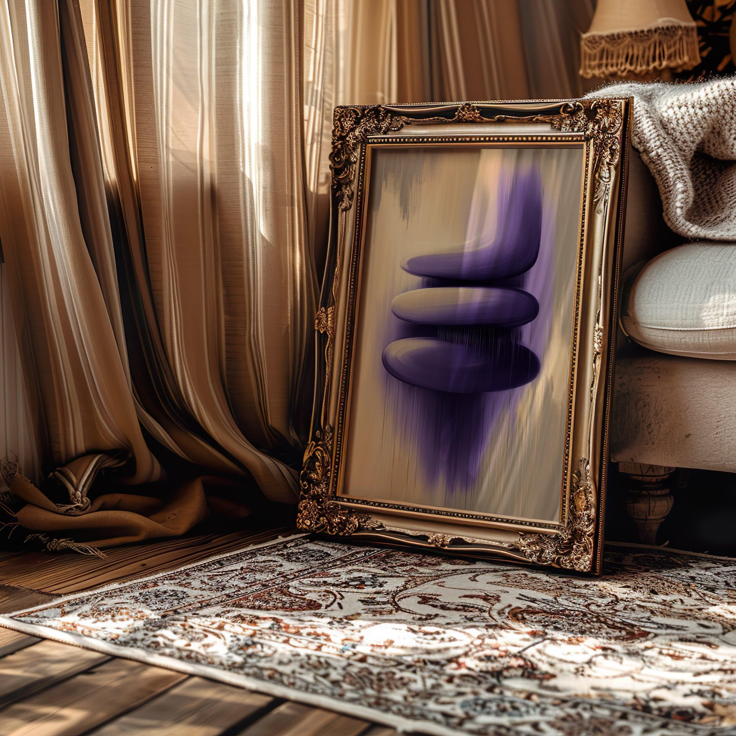 Premium Abstract Purple Print – Modern Minimalist Wall Art