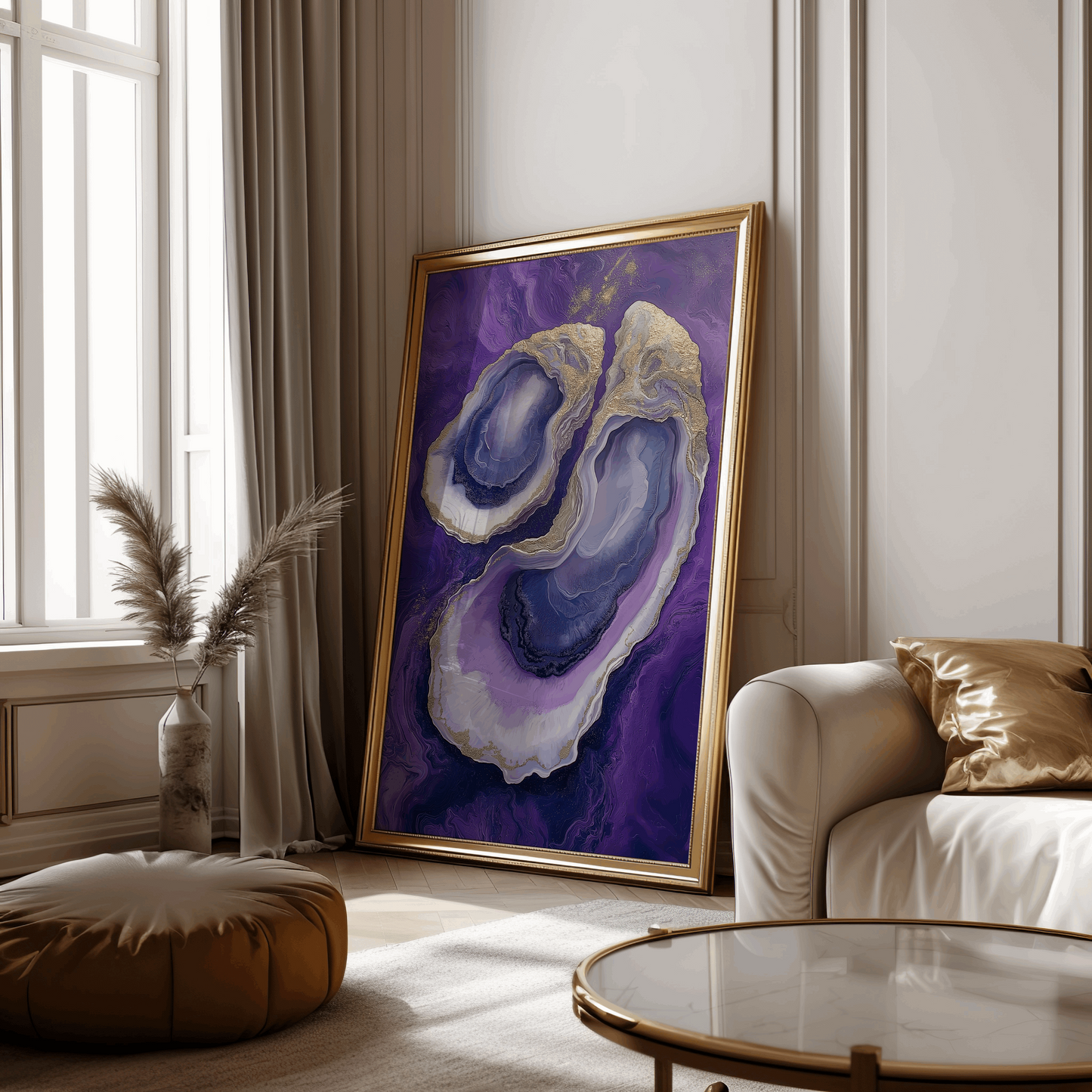 Abstract Purple Geode-Style Oyster Poster - Wall Art - Digital Print