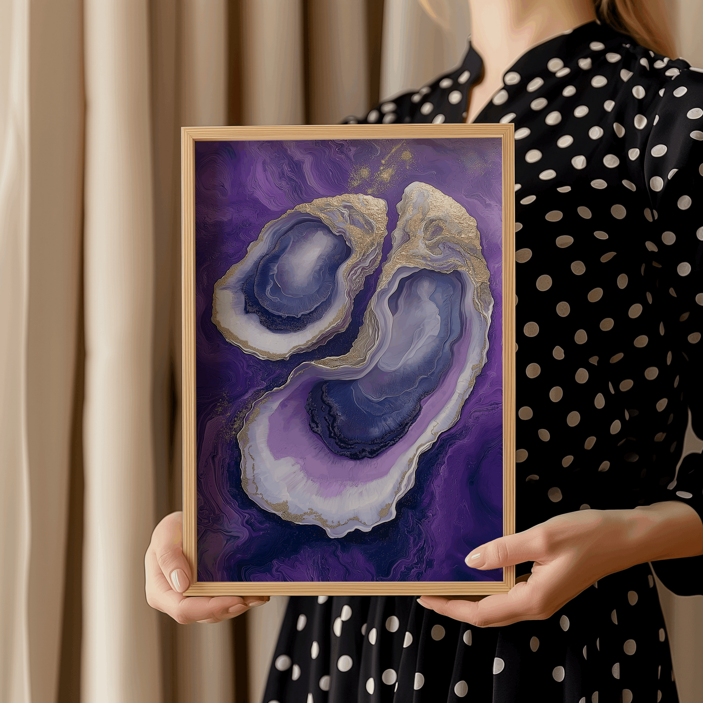 Abstract Purple Geode-Style Oyster Poster - Wall Art - Digital Print