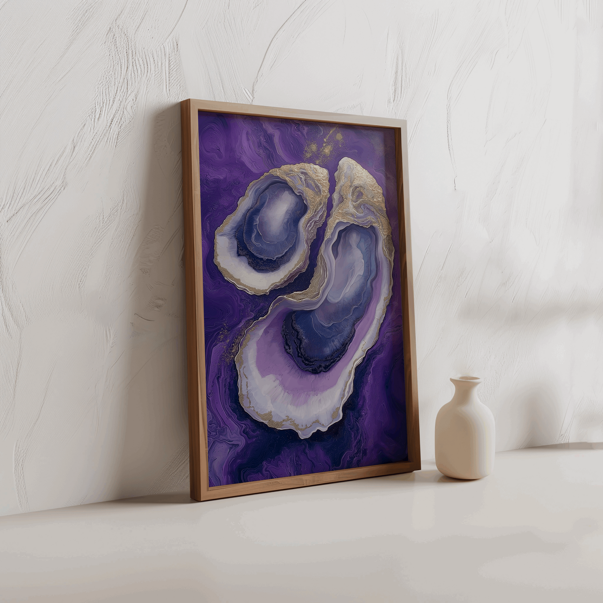 Abstract Purple Geode-Style Oyster Poster - Wall Art - Digital Print