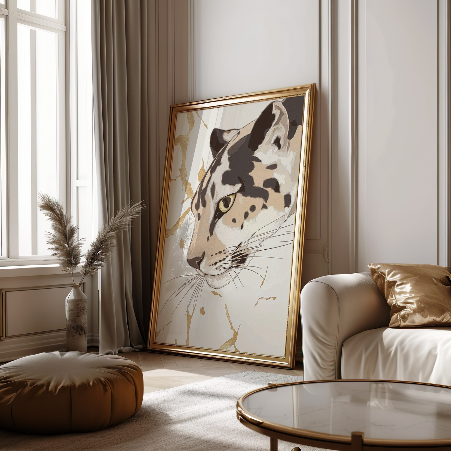 Leopard Minimalist Poster – Sleek Wildlife Wall Art