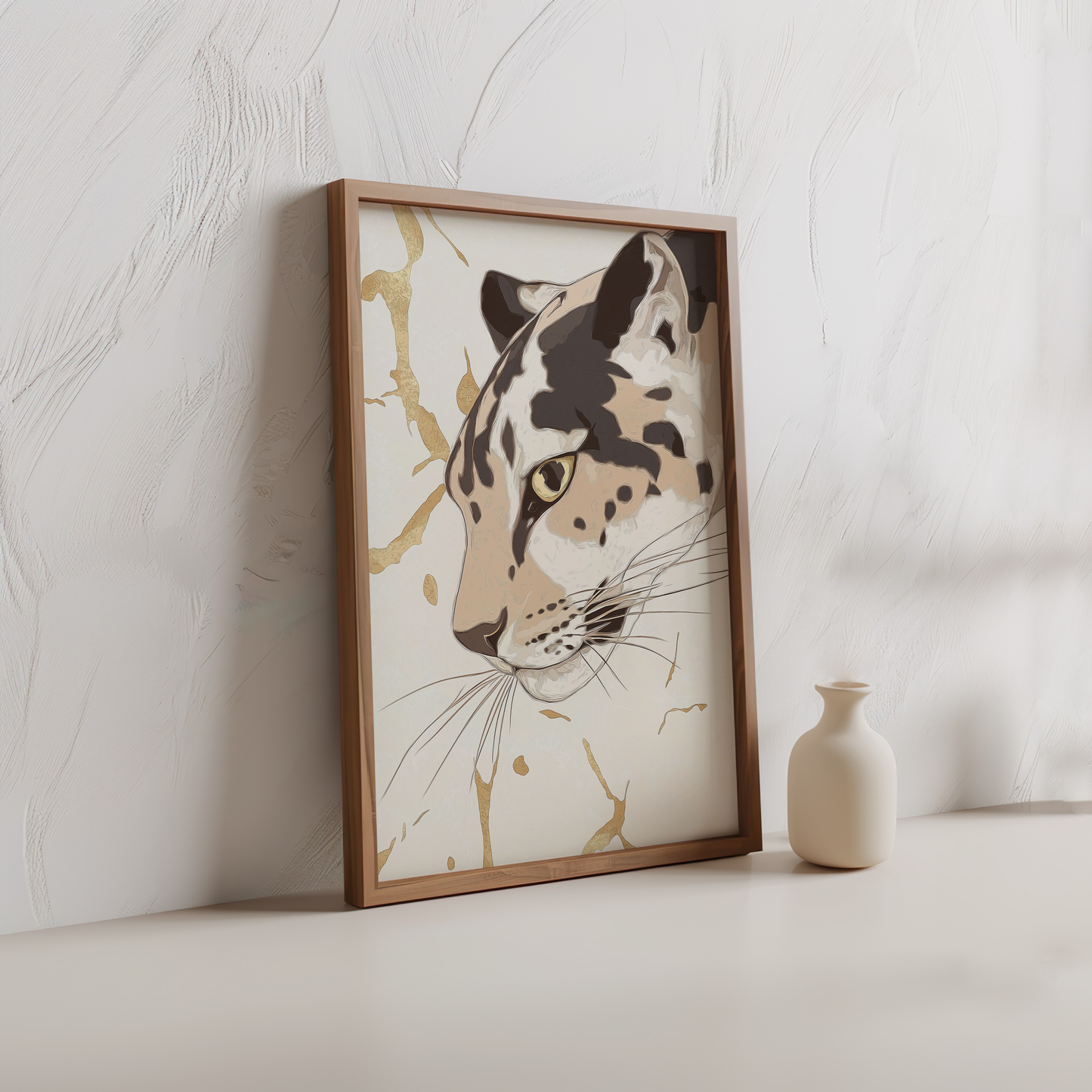 Leopard Minimalist Poster – Sleek Wildlife Wall Art