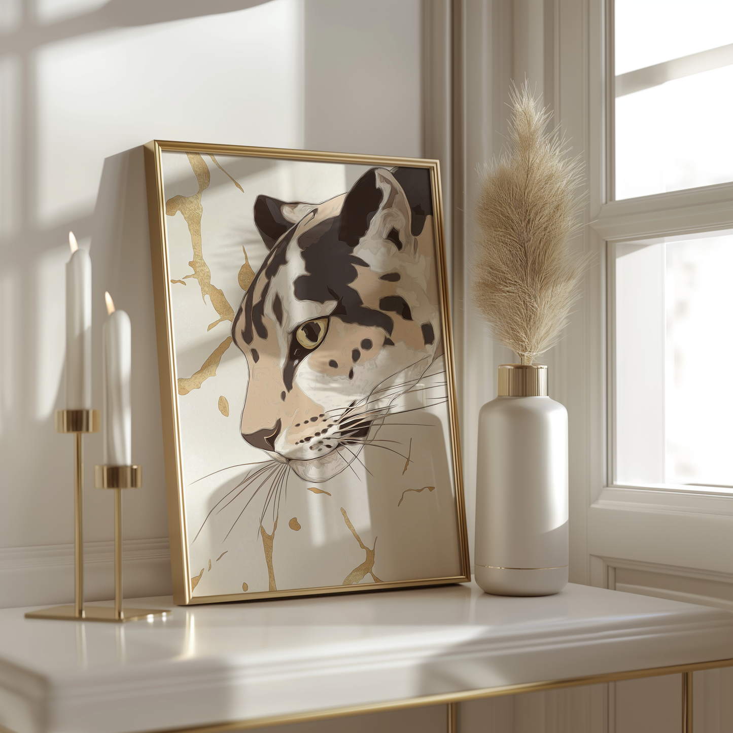 Leopard Minimalist Poster – Sleek Wildlife Wall Art
