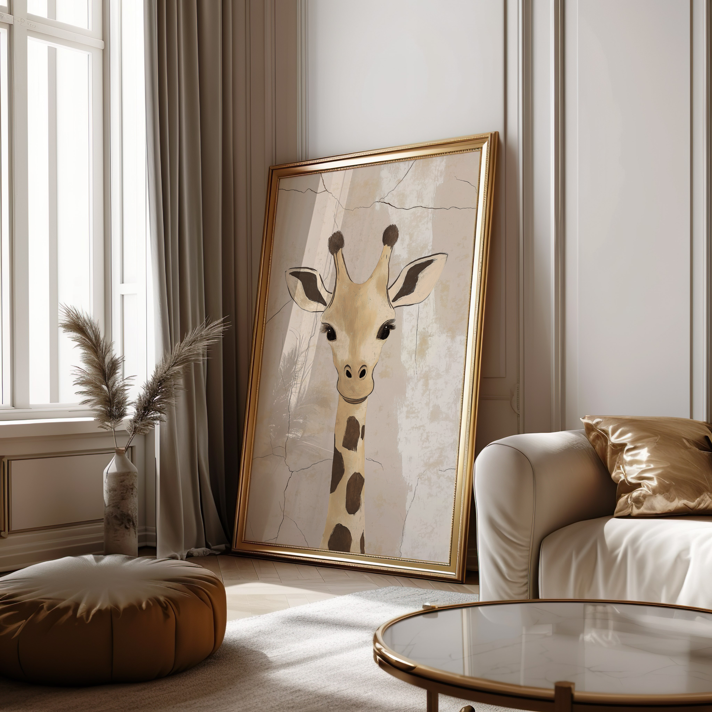 Giraffe Minimalist Poster – Gentle Wildlife Wall Art