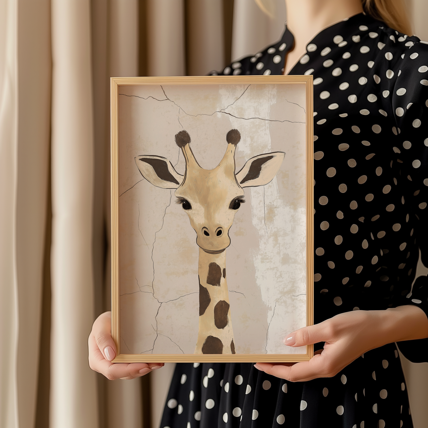 Giraffe Minimalist Poster – Gentle Wildlife Wall Art