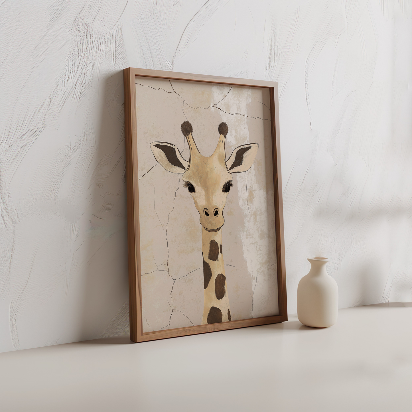 Giraffe Minimalist Poster – Gentle Wildlife Wall Art