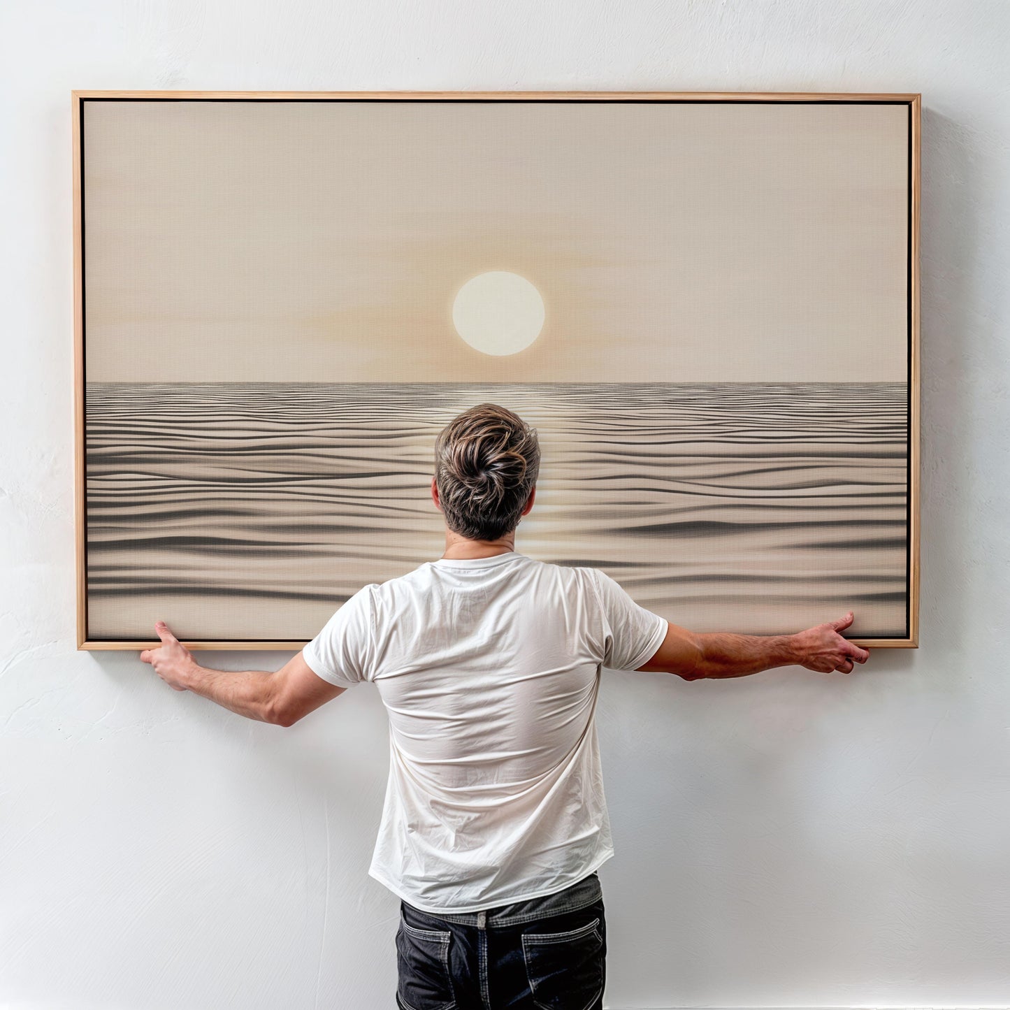 Golden Hour Ocean Horizon Poster II - Serene Sunset Wall Art