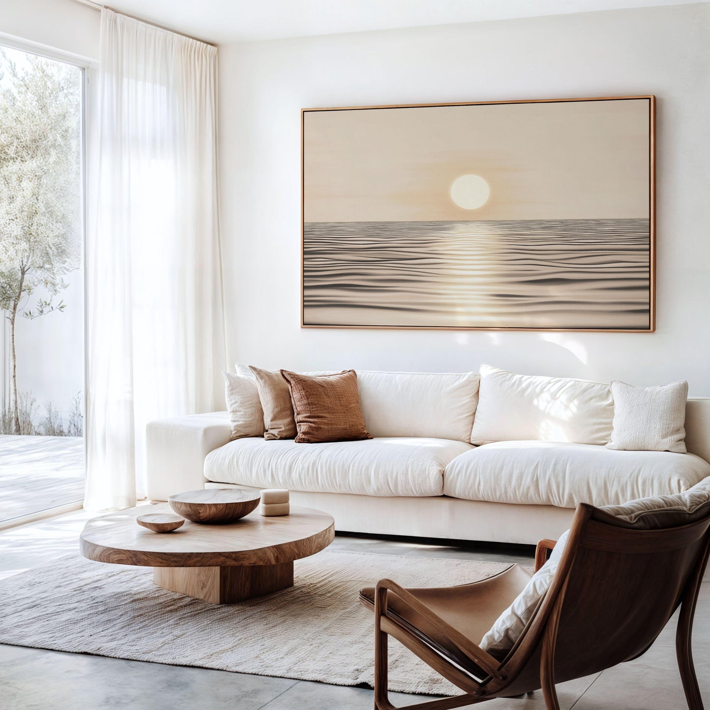 Golden Hour Ocean Horizon Poster II - Serene Sunset Wall Art