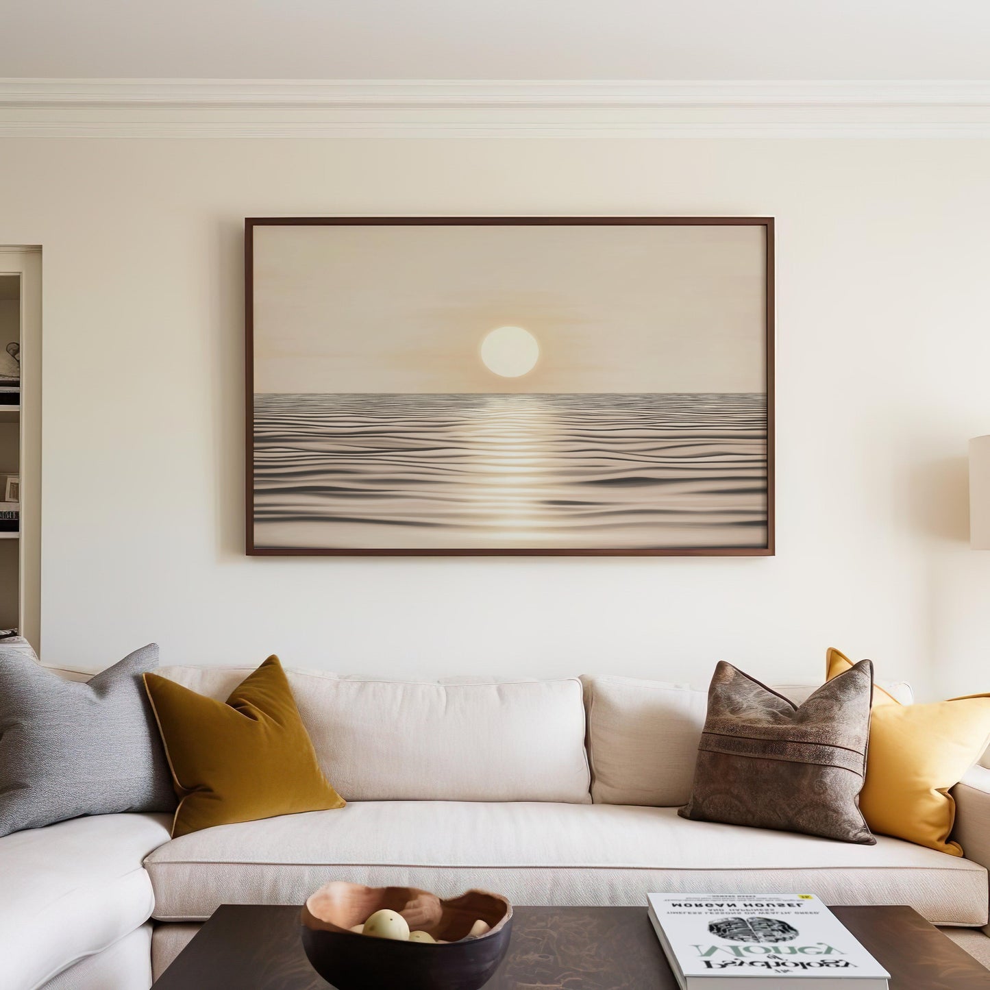 Golden Hour Ocean Horizon Poster II - Serene Sunset Wall Art