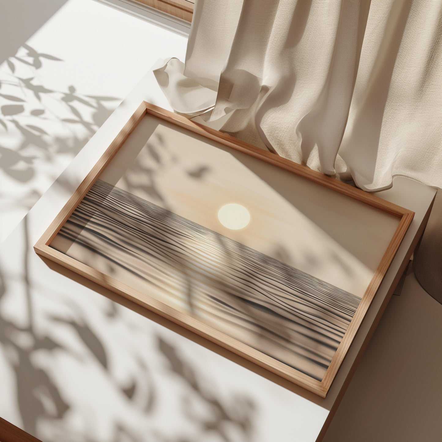 Golden Hour Ocean Horizon Poster II - Serene Sunset Wall Art