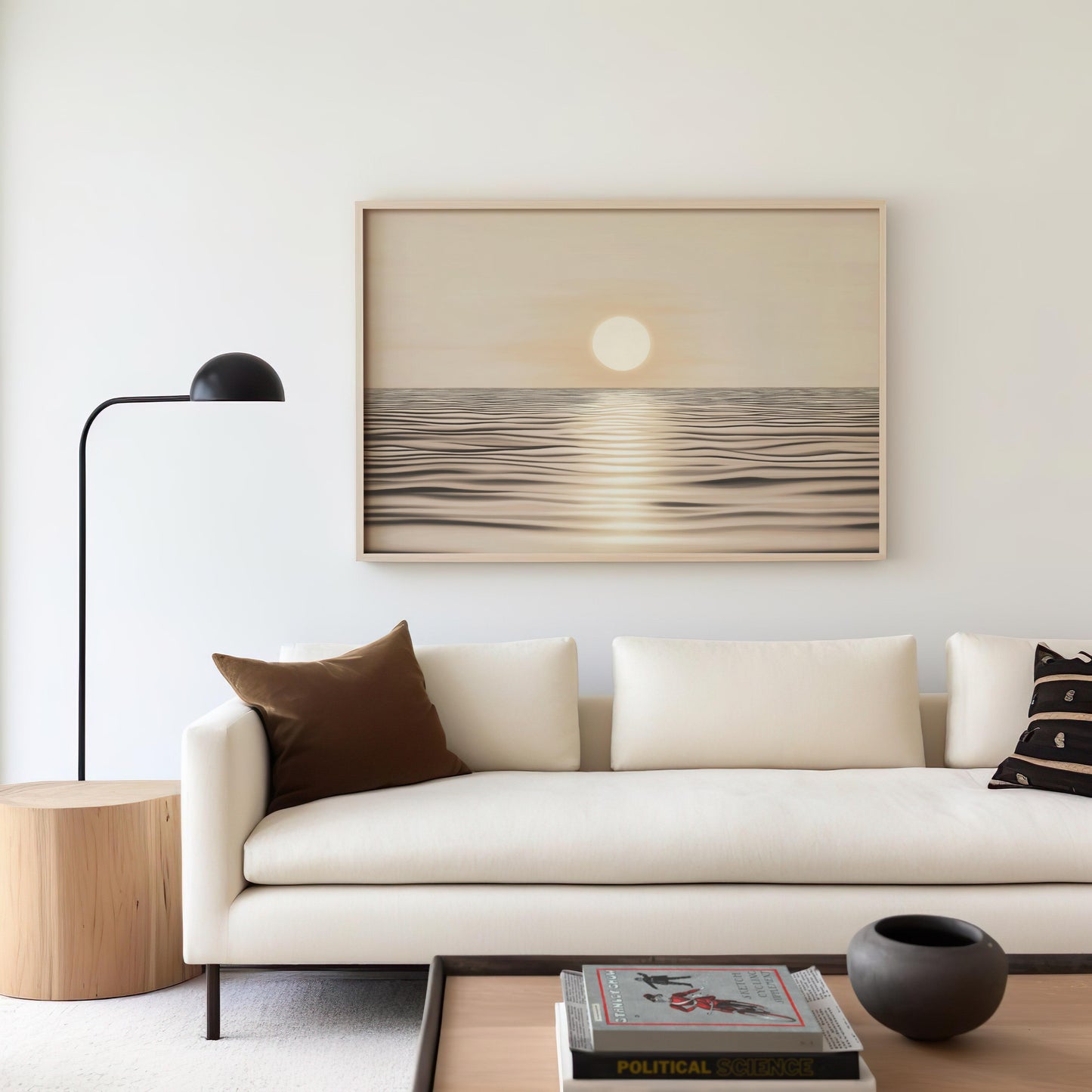 Golden Hour Ocean Horizon Poster II - Serene Sunset Wall Art