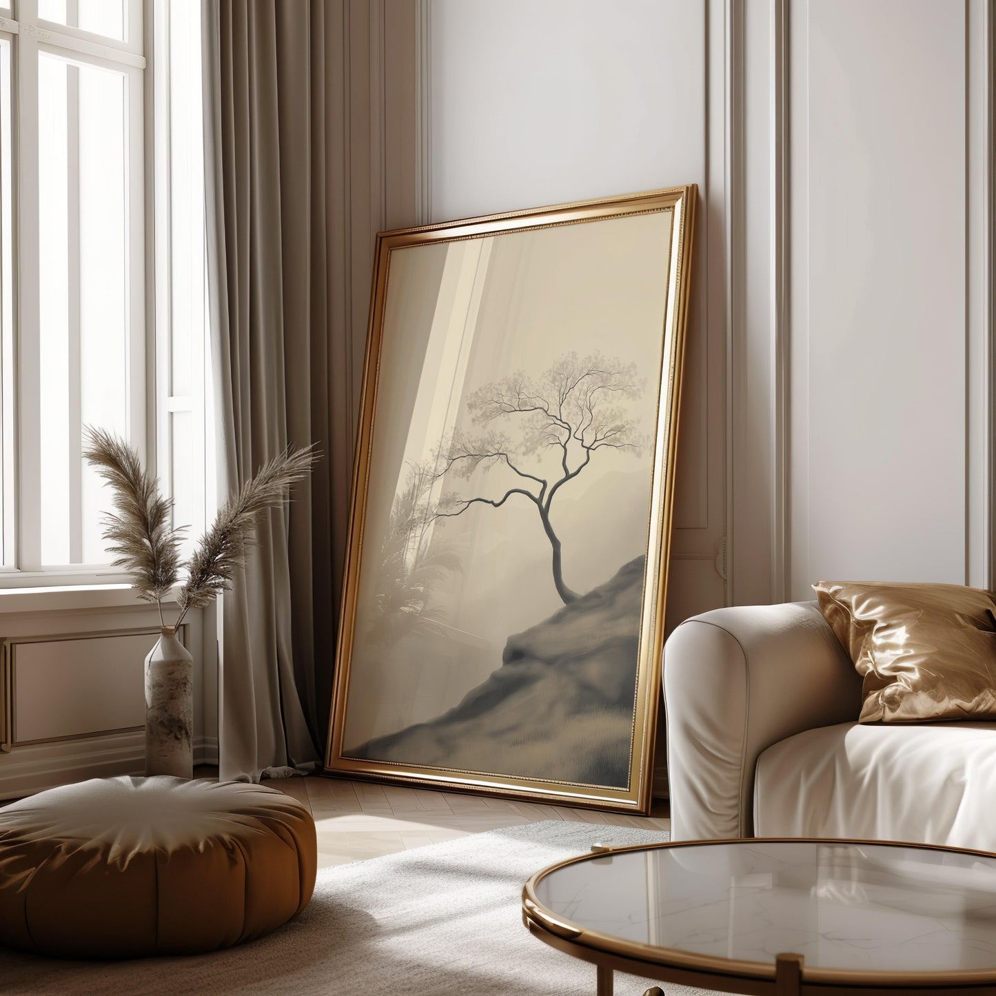 Solitary Cliffside Tree Art Poster - Landscape Wall Art