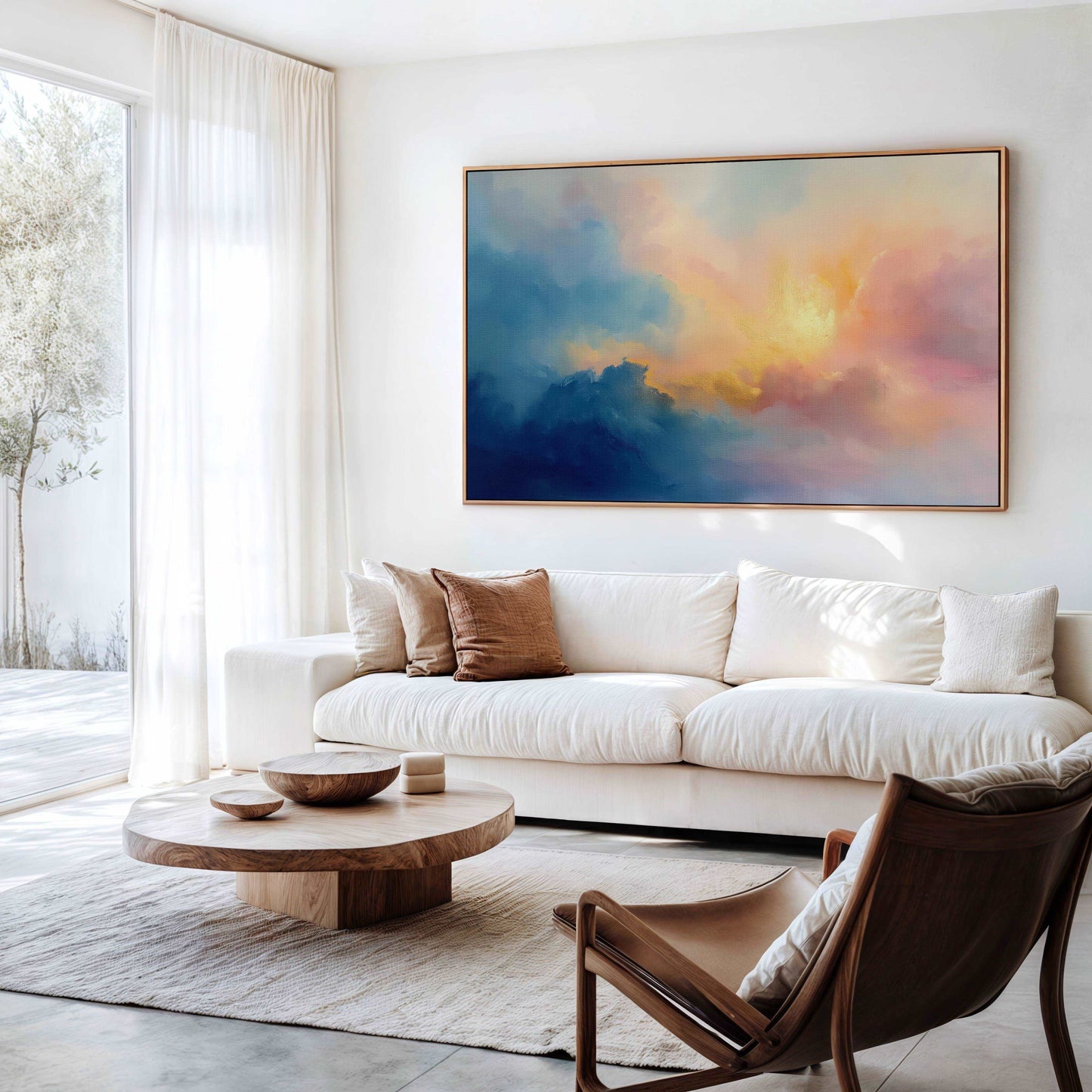 Dreamy Sunset in Pastel Clouds Poster - Sky Wall Art - Pastel Art