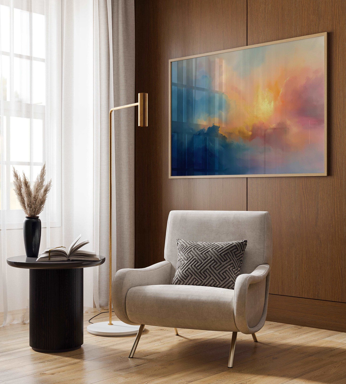 Dreamy Sunset in Pastel Clouds Poster - Sky Wall Art - Pastel Art