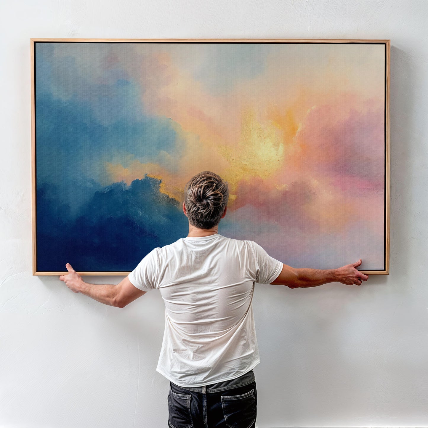 Dreamy Sunset in Pastel Clouds Poster - Sky Wall Art - Pastel Art