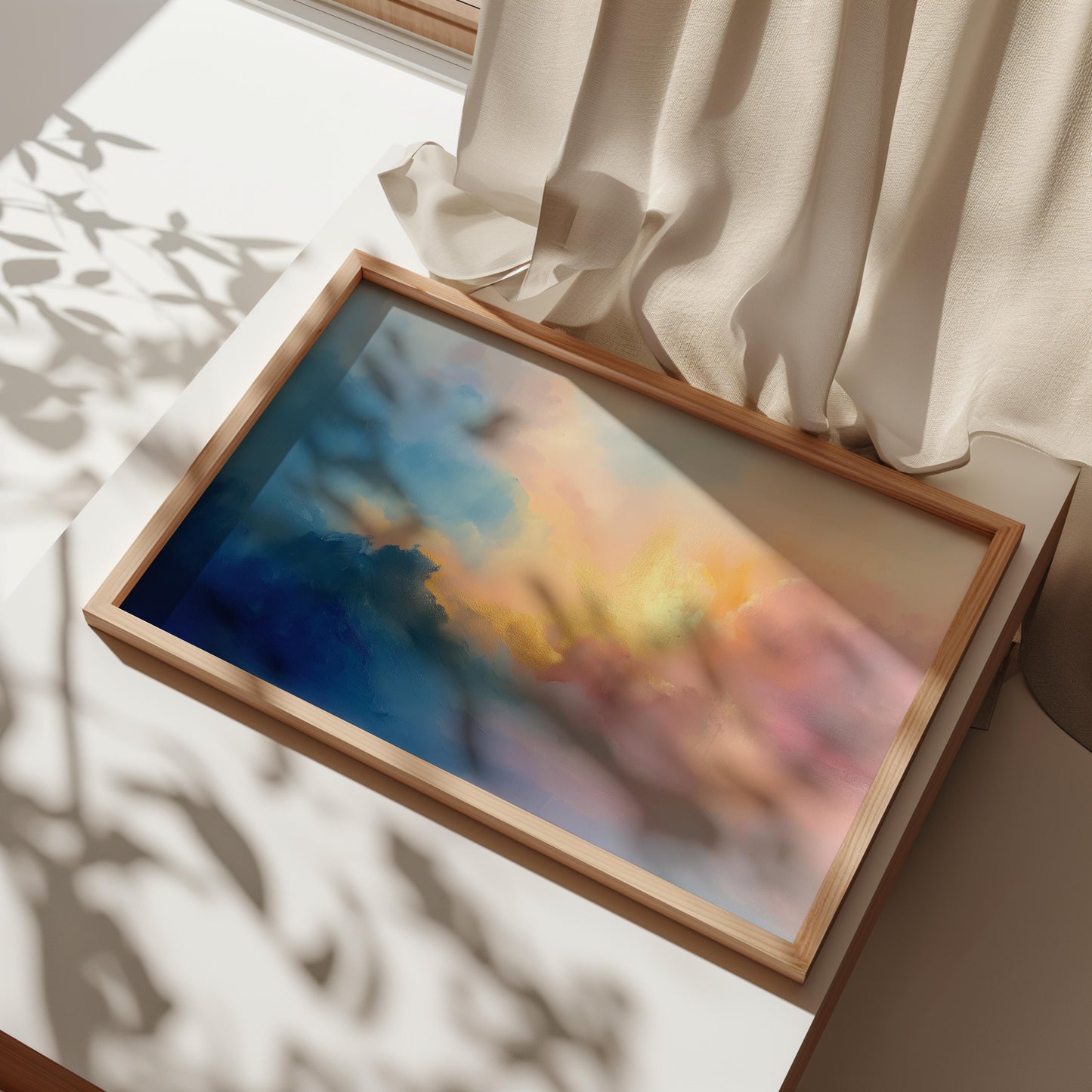 Dreamy Sunset in Pastel Clouds Poster - Sky Wall Art - Pastel Art
