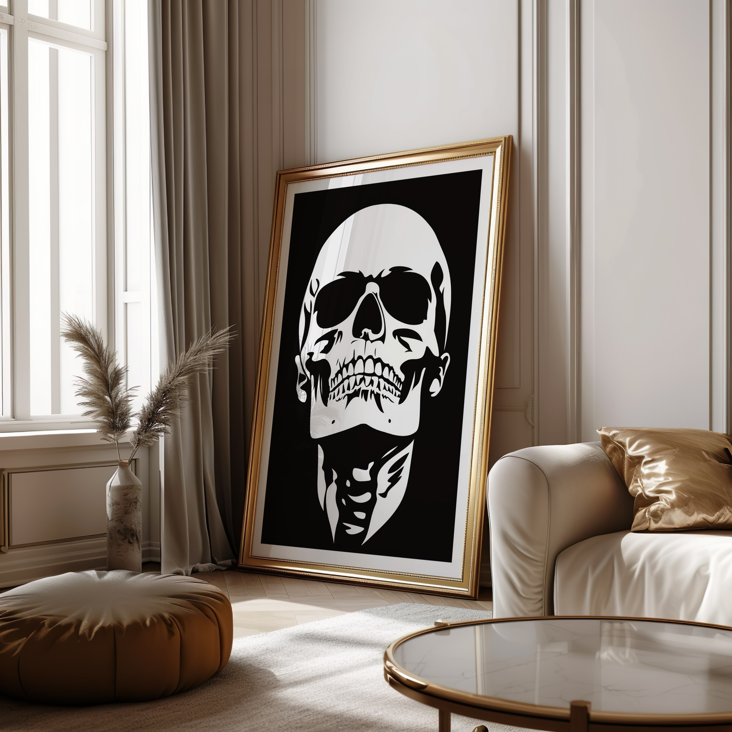 Premium Monochrome Skull Poster – Bold Modern Wall Art