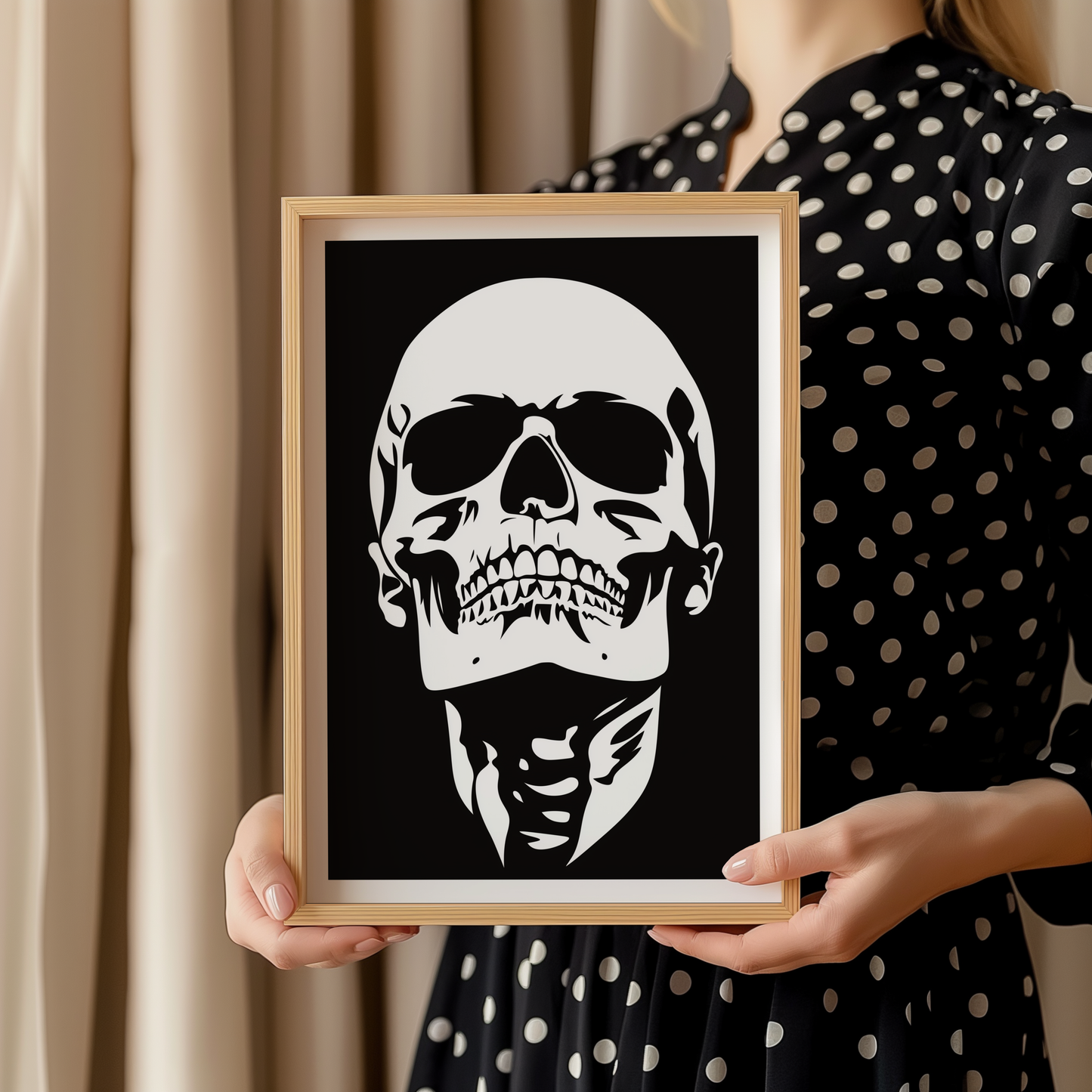 Premium Monochrome Skull Poster – Bold Modern Wall Art