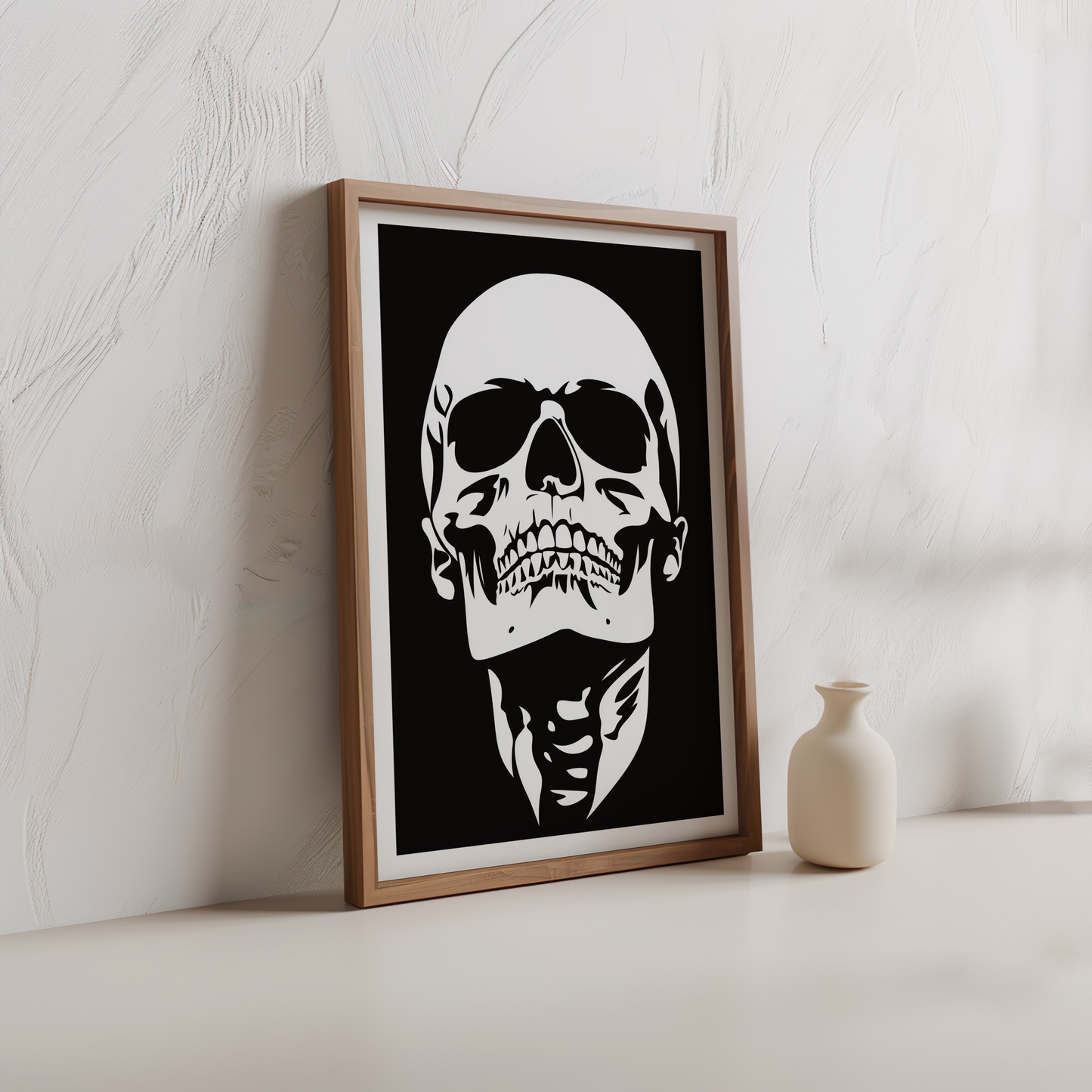 Premium Monochrome Skull Poster – Bold Modern Wall Art