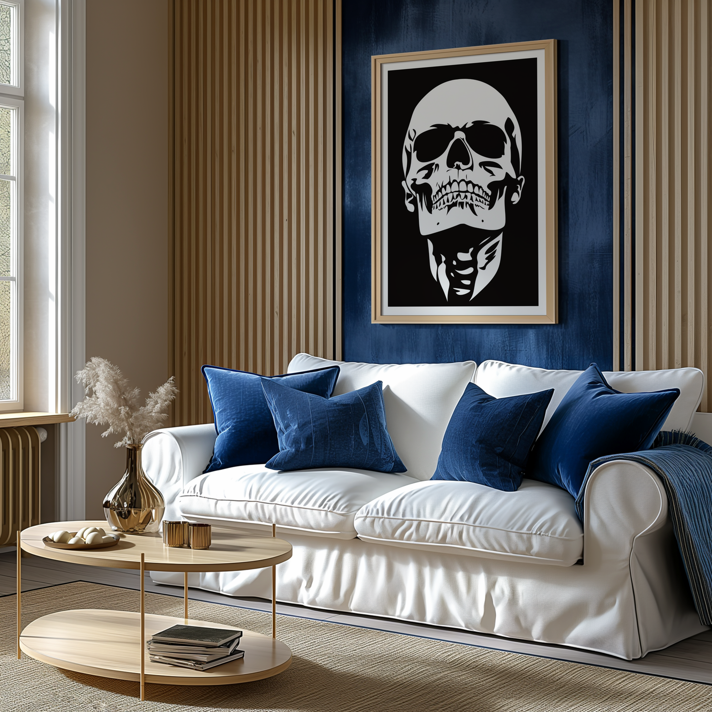 Premium Monochrome Skull Poster – Bold Modern Wall Art