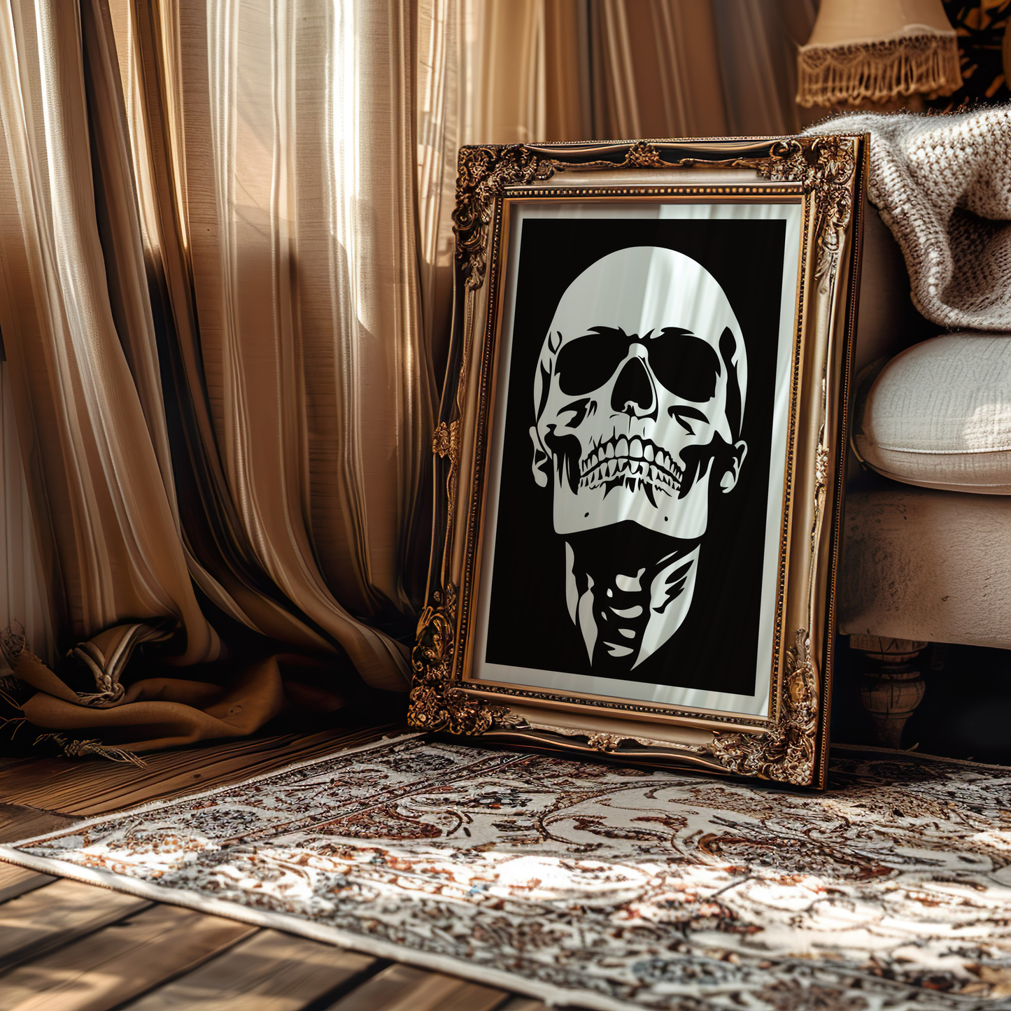 Premium Monochrome Skull Poster – Bold Modern Wall Art