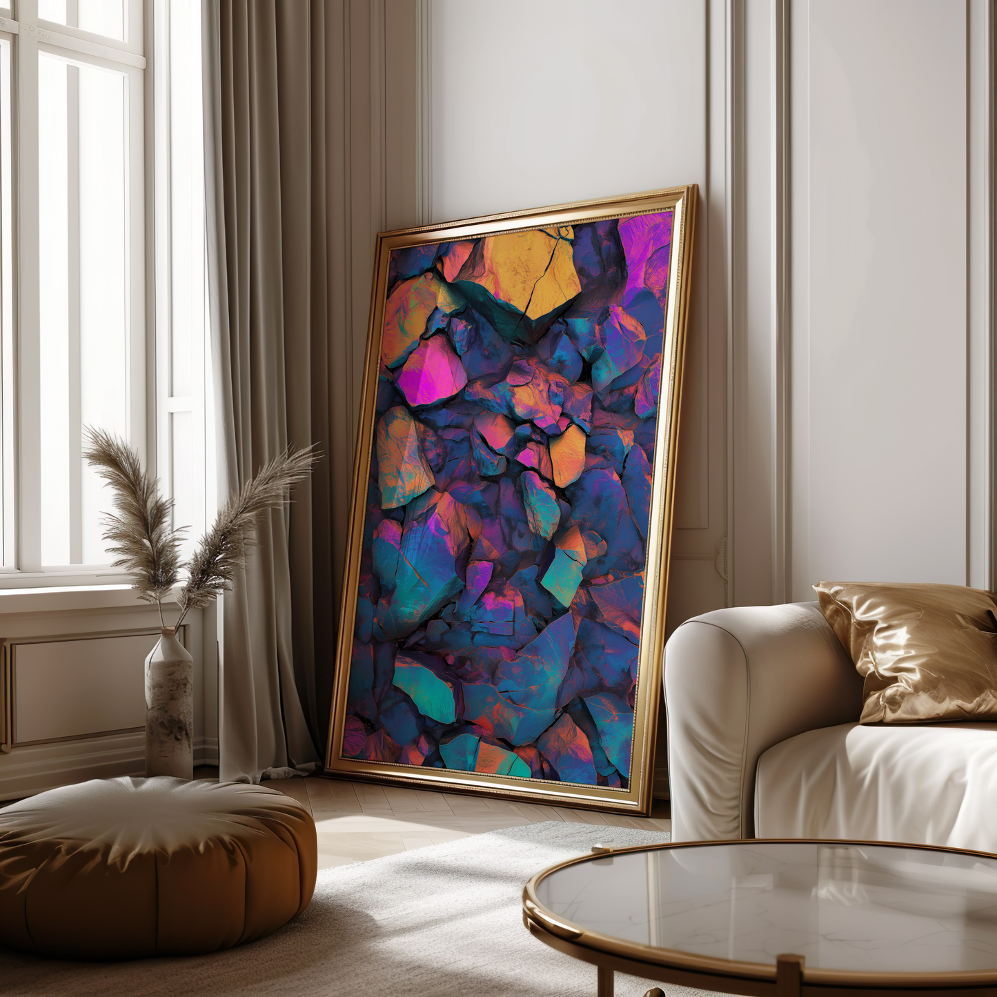 Premium Chromatic Ore Poster – Vibrant Stone Wall Art