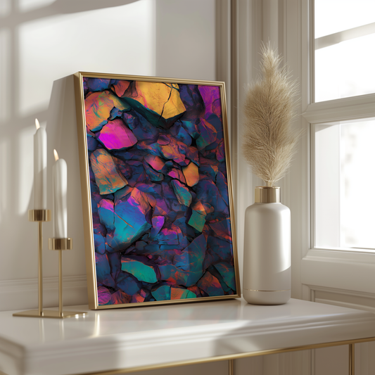 Premium Chromatic Ore Poster – Vibrant Stone Wall Art