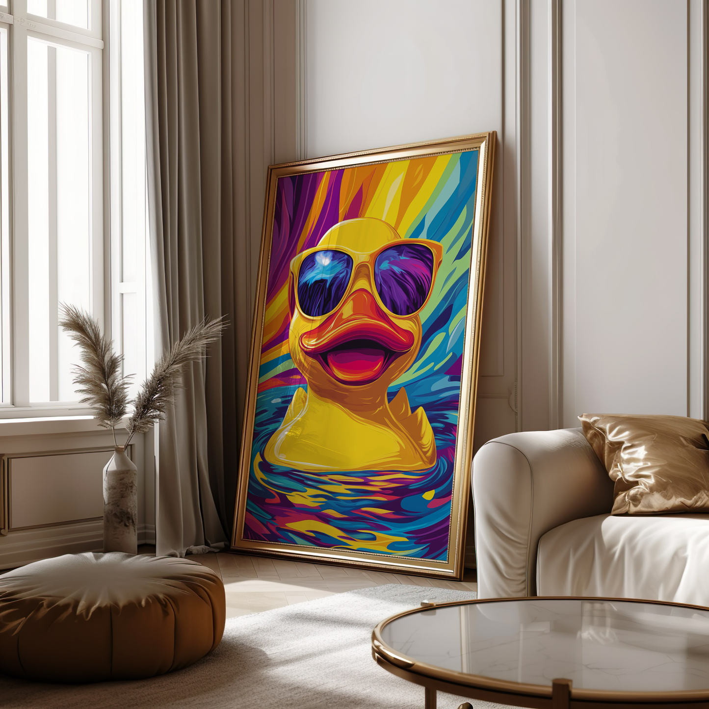 Rubber Duck Pop Art Poster – Vibrant & Playful Wall Decor