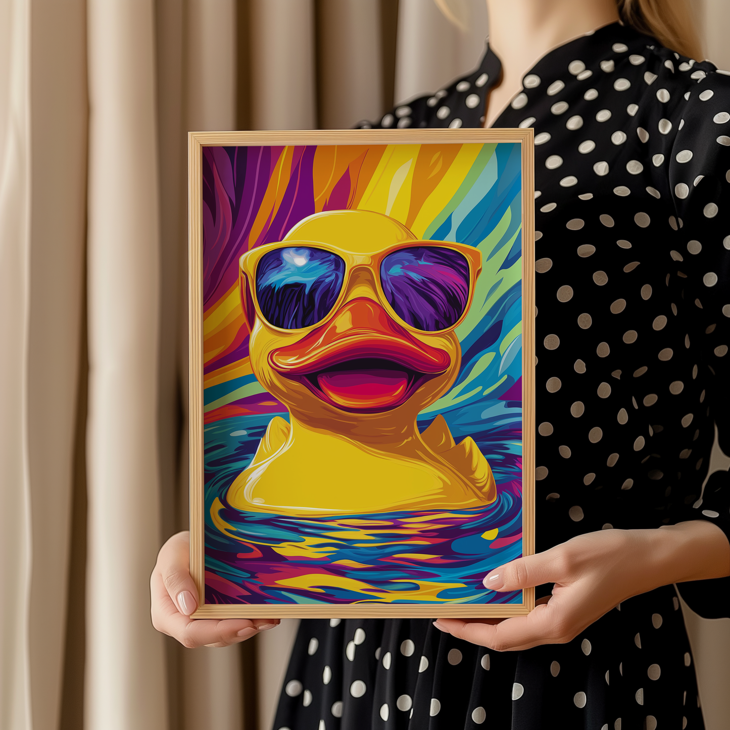 Rubber Duck Pop Art Poster – Vibrant & Playful Wall Decor